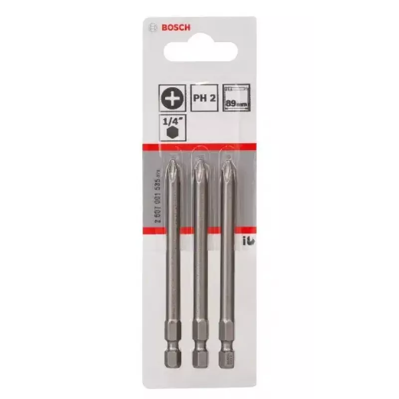 Screwdriver bit Bosch 2607001535 extra hard PH2 3 pcs 89mm