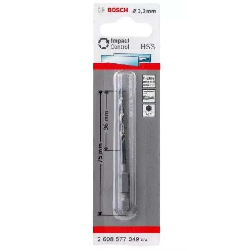Twist drill bit Bosch HSS hex-shank 3.2 mm