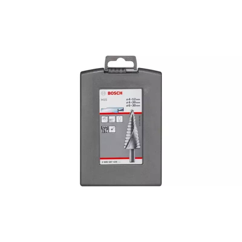 Step Drill Bit Bosch HSS 3-Flat Shank Set for Aluminium Plastic