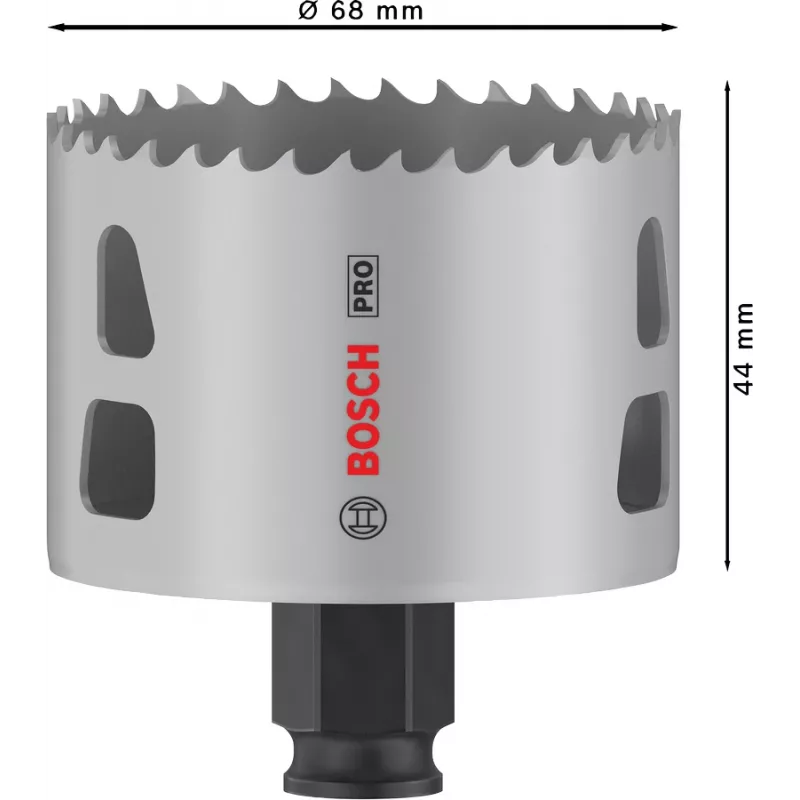 Hole saw Bosch PRO 68 mm Progressor PC Plus – model 2608594398 for metal and wood