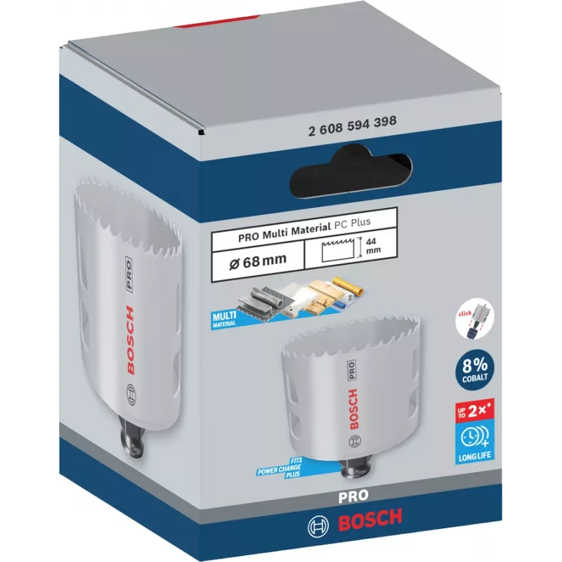Hole saw Bosch PRO 68 mm Progressor PC Plus – model 2608594398 for metal and wood