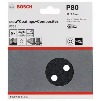 Sanding sheet Bosch F355 5 pcs 2608605115