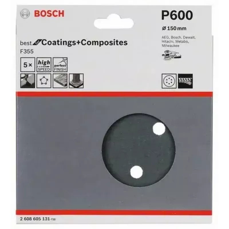 Sanding sheet Bosch F355 5 pcs 2608605131