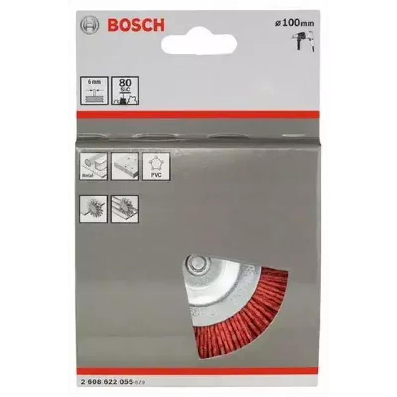 Wire wheel Bosch 2 608 622 055 10 cm diameter 6 mm shank
