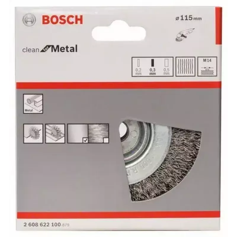 Wire wheel Bosch 2 608 622 100 11.5 cm Shank diameter 1.4 cm