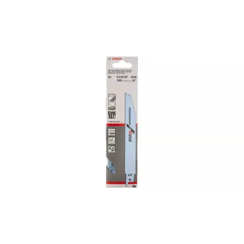 Sabre saw blade Bosch S 123 XF Progressor for Metal 10 cm HCS