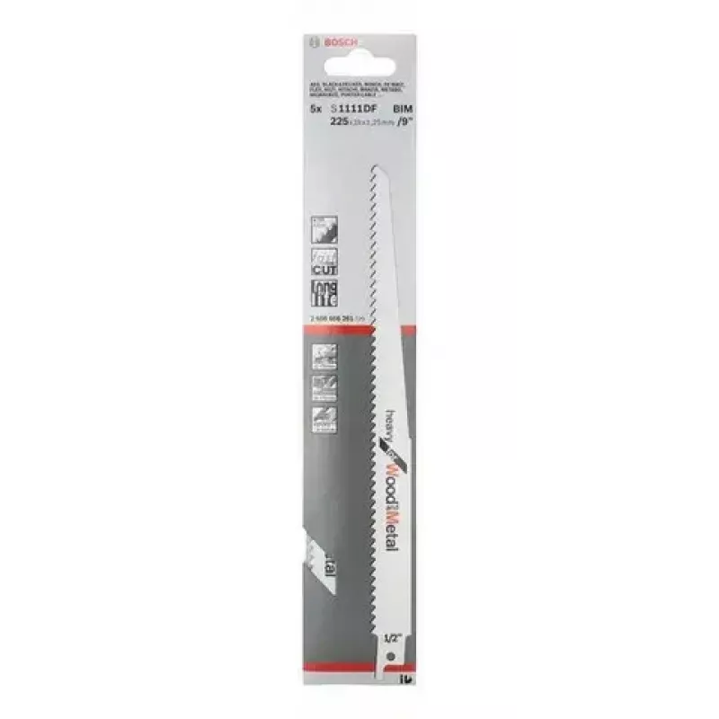 Sabre saw blade Bosch S 1111 DF Bimetal 22.5 cm 4.3 mm tooth spacing