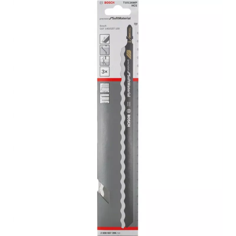Bosch 2608667396 Jigsaw blade High carbon steel (HCS) 3 pc(s)