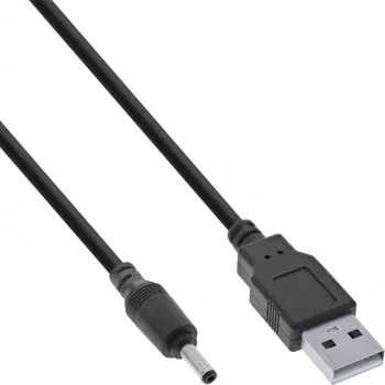 InLine USB DC power adapter cable, USB A male to DC 3.5x1.35mm 1m