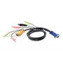 ATEN USB KVM Cable 3m, 3 m, VGA, Black, HD-15, USB A, 2 x 3.5mm, HDB-15, 2 x 3.5mm, Male