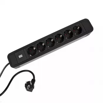 Power Extension Bachmann PRIMO 2 2m 6 AC Outlets Indoor Black