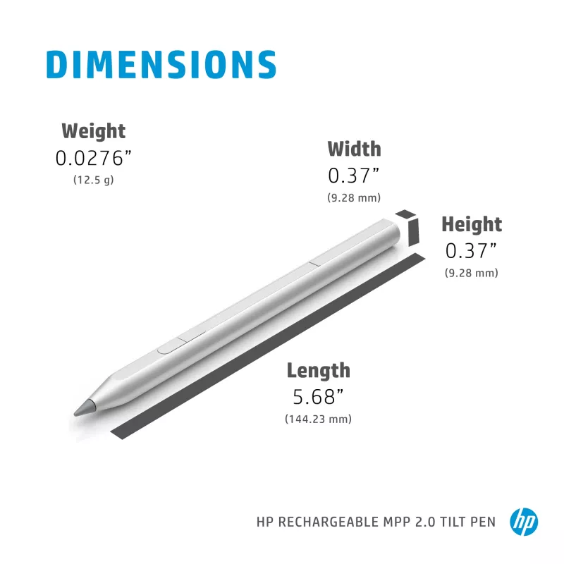 HP Rechargeable MPP 2.0 Tilt Pen (Black), Laptop, HP, Black, 1 month(s), China, Home