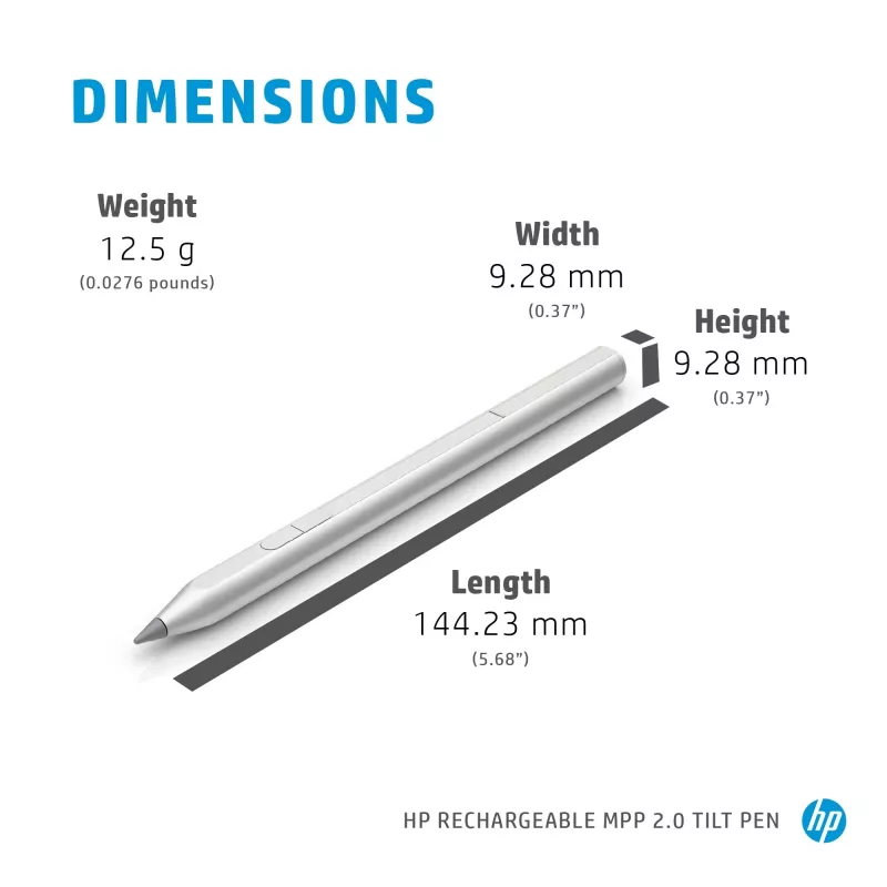 HP Rechargeable MPP 2.0 Tilt Pen (Black), Laptop, HP, Black, 1 month(s), China, Home