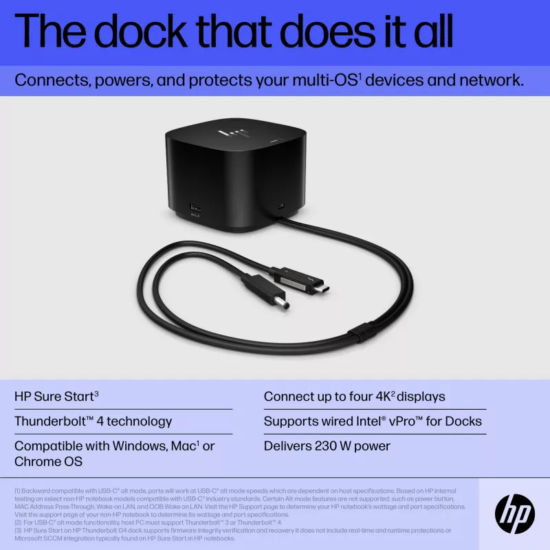 Docking Station HP Thunderbolt Dock 280W G4 Wired Thunderbolt 4 Black