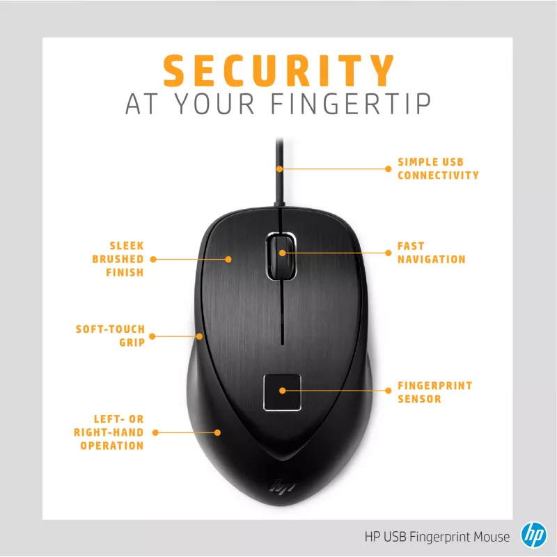 Mouse HP USB Fingerprint Mouse USB Type-A