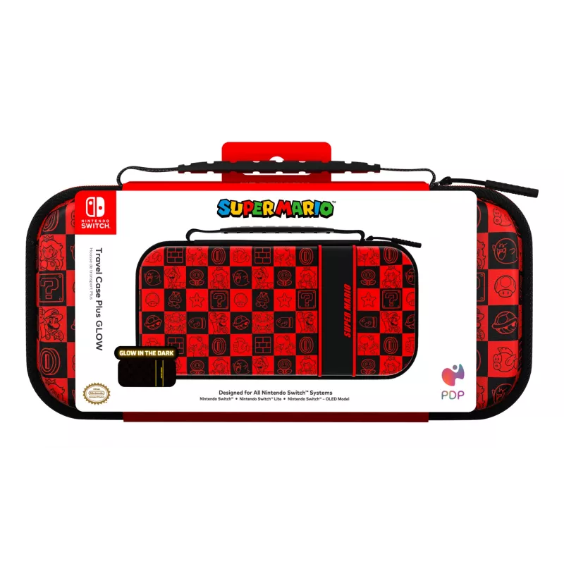 PDP Travel Case Plus GLOW: Super Icon, For Nintendo Switch, Nintendo Switch Lite, Nintendo Switch - OLED Model