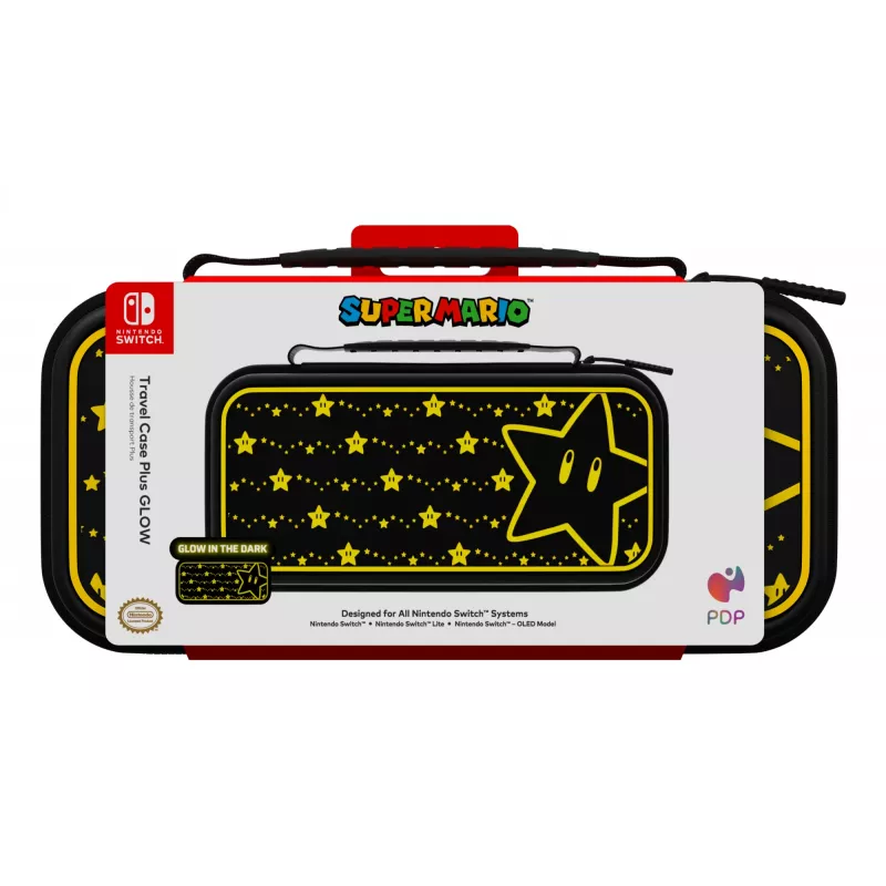 PDP Travel Case Plus GLOW: Super Star, For Nintendo Switch, Nintendo Switch Lite, Nintendo Switch - OLED Model