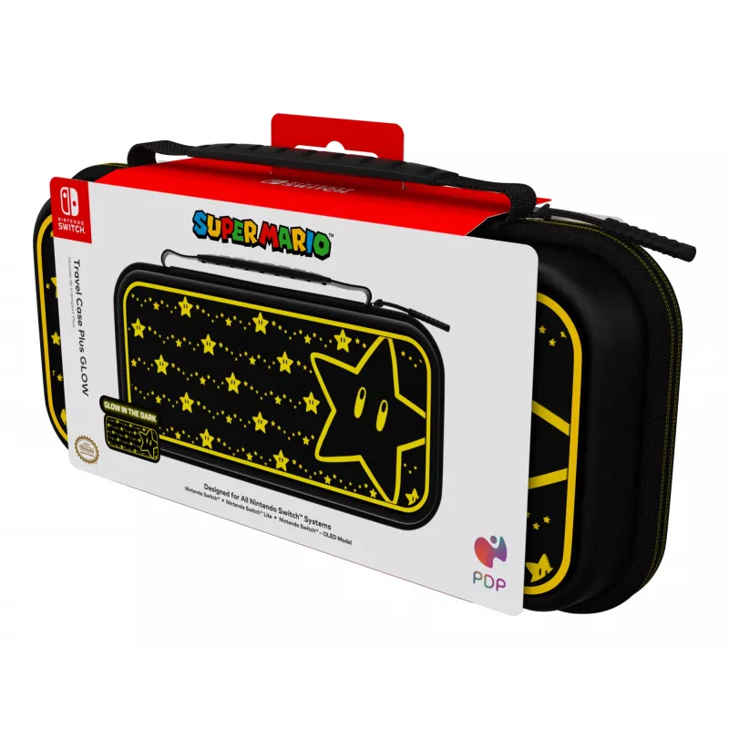 PDP Travel Case Plus GLOW: Super Star, For Nintendo Switch, Nintendo Switch Lite, Nintendo Switch - OLED Model