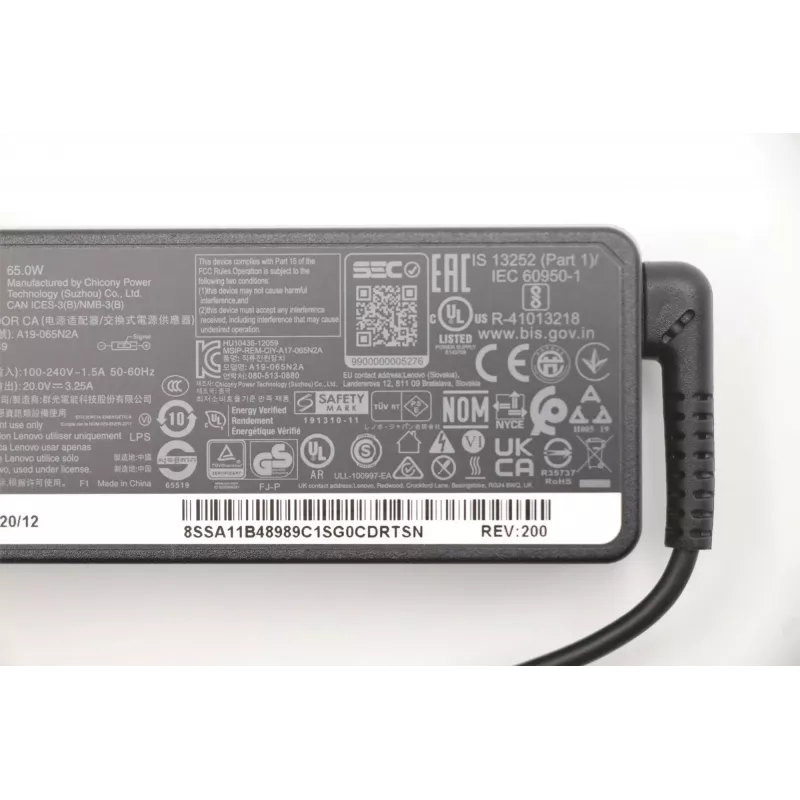 Lenovo 5A10V03250 power adapter/inverter Indoor 65 W Black