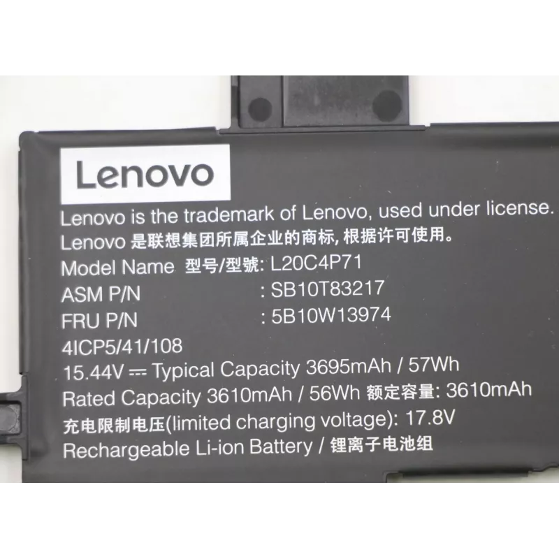 Laptop battery Lenovo 57Wh model 5B10W13974 for compatible Lenovo laptops