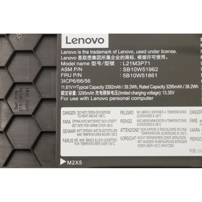 Internal laptop battery Lenovo 5B10W51861 39.3Wh Li‑Ion
