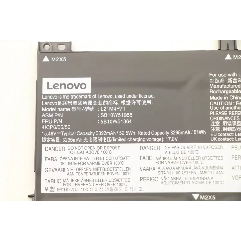 Internal Lithium-Ion Battery Lenovo 5B10W51864 3.7V 2600mAh replacement for compatible Lenovo laptops
