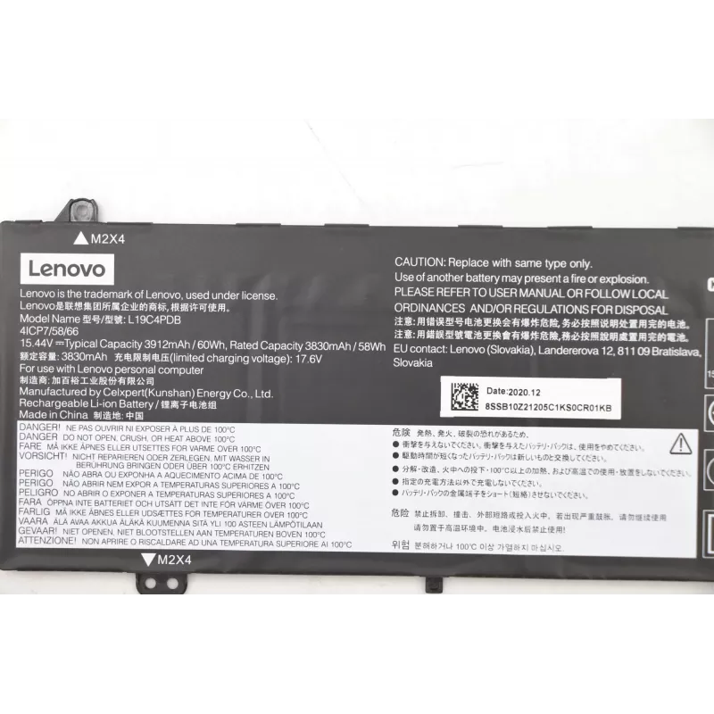 Battery Lenovo FRU TP1415 CP/A L19C4PDB 15.44V 60Wh 4-cell laptop battery