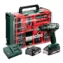 Pistol-grip cordless drill Metabo BS 18, keyless chuck, 1.3 kg, 1600 RPM, 10 mm chuck, 2 Ah Li-Ion (2 batteries)