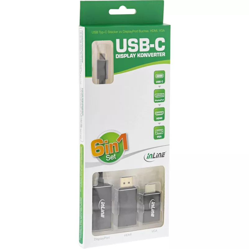 InLine USB Display Converter Set 6-in-1, 4K/60Hz black