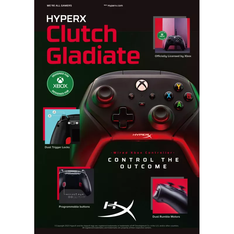 Gamepad HyperX 6L366AA Black USB Wired for PC Xbox One Series S X