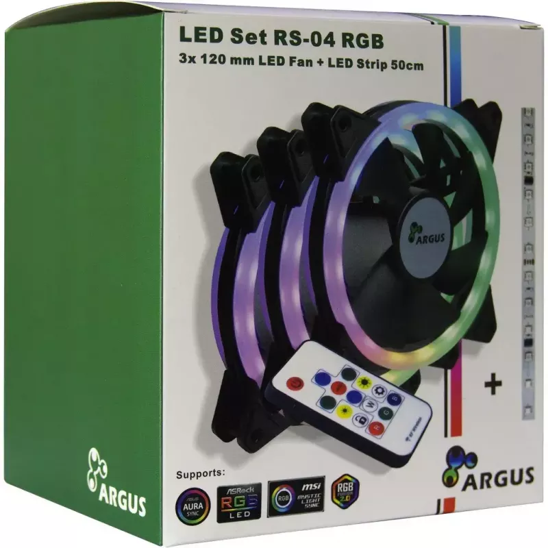 Fan Inter-Tech RS-04 RGB Computer case Fan 12 cm Black