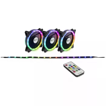 Fan Inter-Tech RS-04 RGB Computer case Fan 12 cm Black