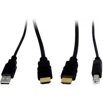 INTER-TECH KT-150H KVM interface adapter RJ-45 (host) to HDMI output, wired, max 1980×1080, metal, black