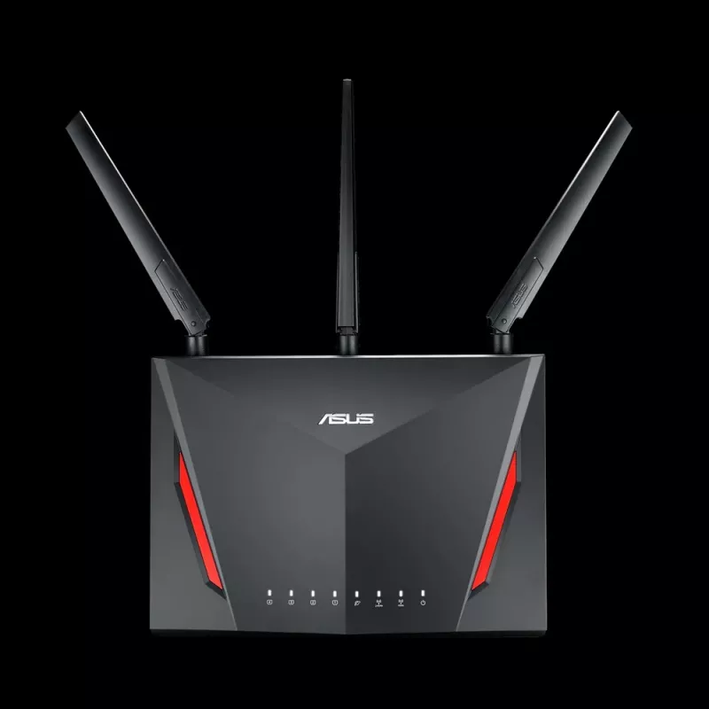 Tabletop wireless router ASUS RT-AC2900, Dual-band 2.4/5 GHz, Wi‑Fi 5 (802.11ac), 2917 Mbps, Gigabit Ethernet, 4 LAN ports, USB, 4 antennas