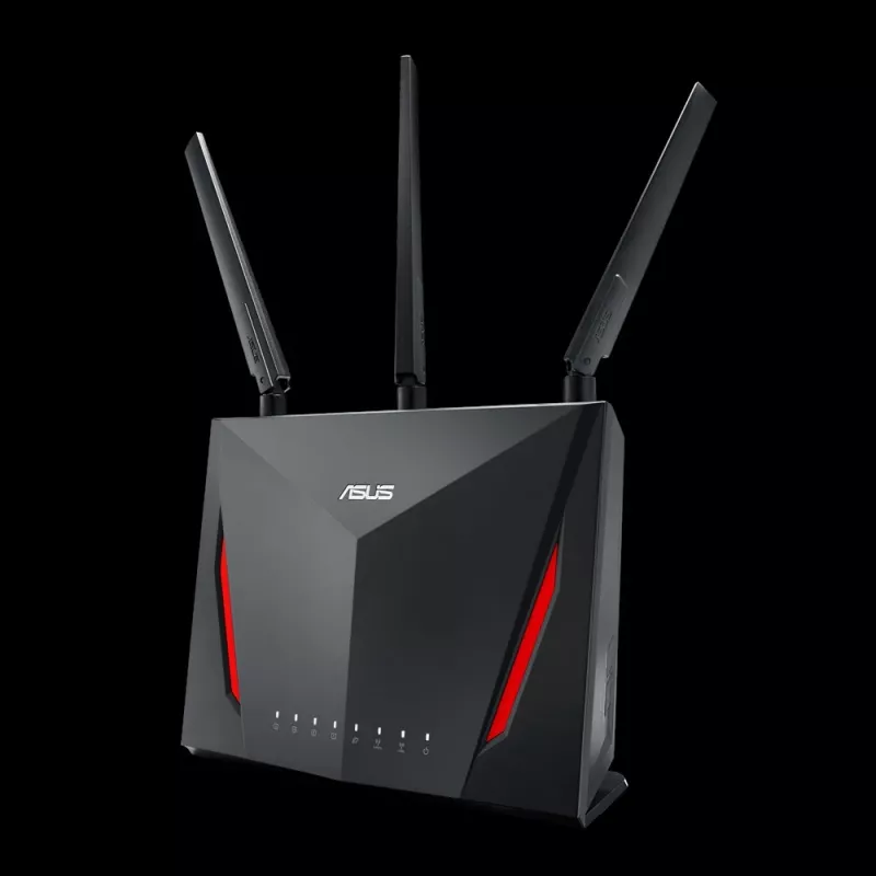 Tabletop wireless router ASUS RT-AC2900, Dual-band 2.4/5 GHz, Wi‑Fi 5 (802.11ac), 2917 Mbps, Gigabit Ethernet, 4 LAN ports, USB, 4 antennas