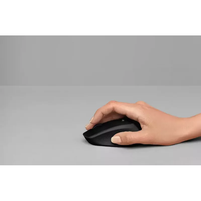 Logitech mouse M330 SILENT PLUS — RF wireless, right-hand, 1000 DPI, 3 buttons, scroll wheel, black, battery-powered