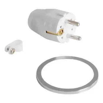 Built-in desk socket Bachmann PIX with 2 m power cable, white, Ø 6.8 cm, height 50 mm