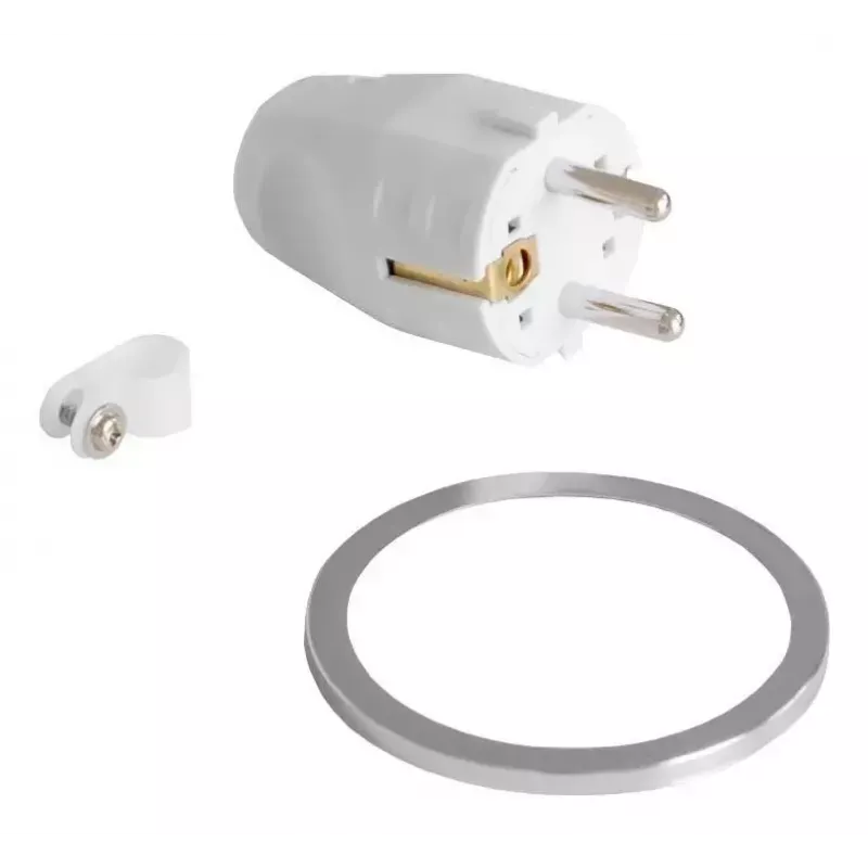 Built-in desk socket Bachmann PIX with 2 m power cable, white, Ø 6.8 cm, height 50 mm