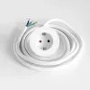 Built-in desk socket Bachmann PIX with 2 m power cable, white, Ø 6.8 cm, height 50 mm