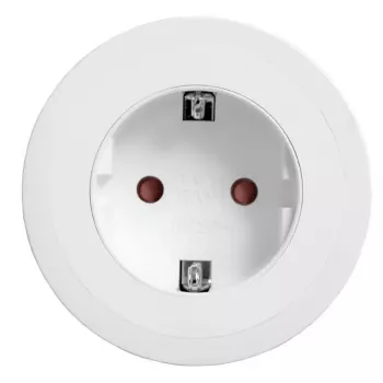 Built-in desk socket Bachmann PIX with 2 m power cable, white, Ø 6.8 cm, height 50 mm