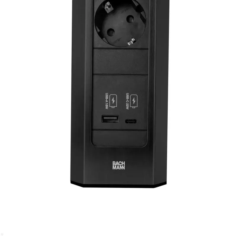Bachmann CASIA 2 Power Extension 2m 3 AC Outlets Indoor Black
