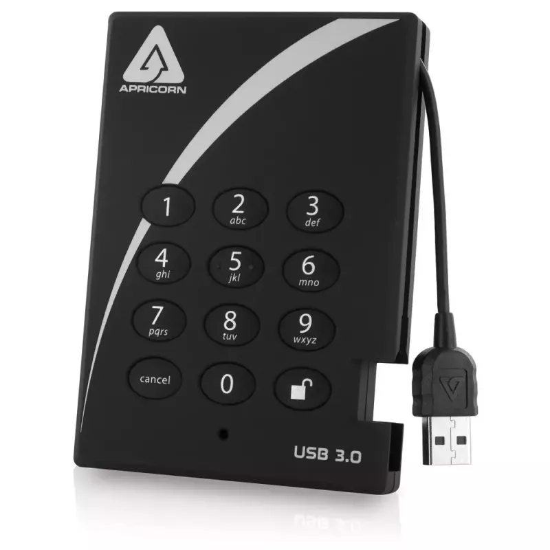 External Hard Drive Apricorn 1TB USB 3.2 A25-3PL256-1000