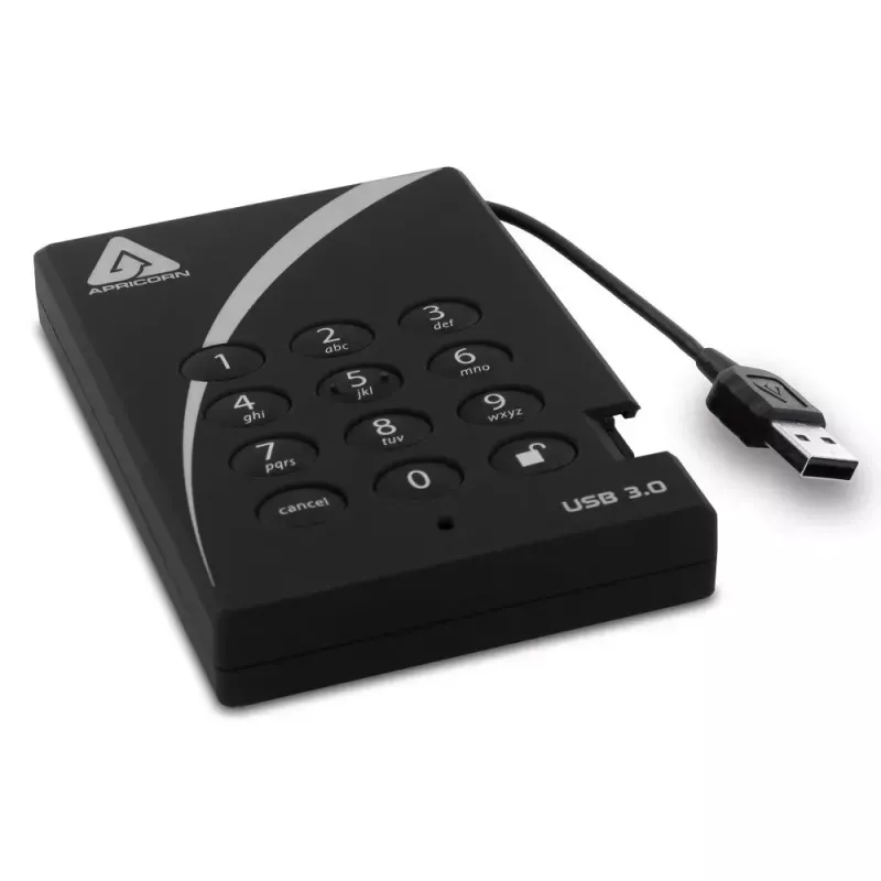 External Hard Drive Apricorn 500GB USB 3.2 Aegis Padlock