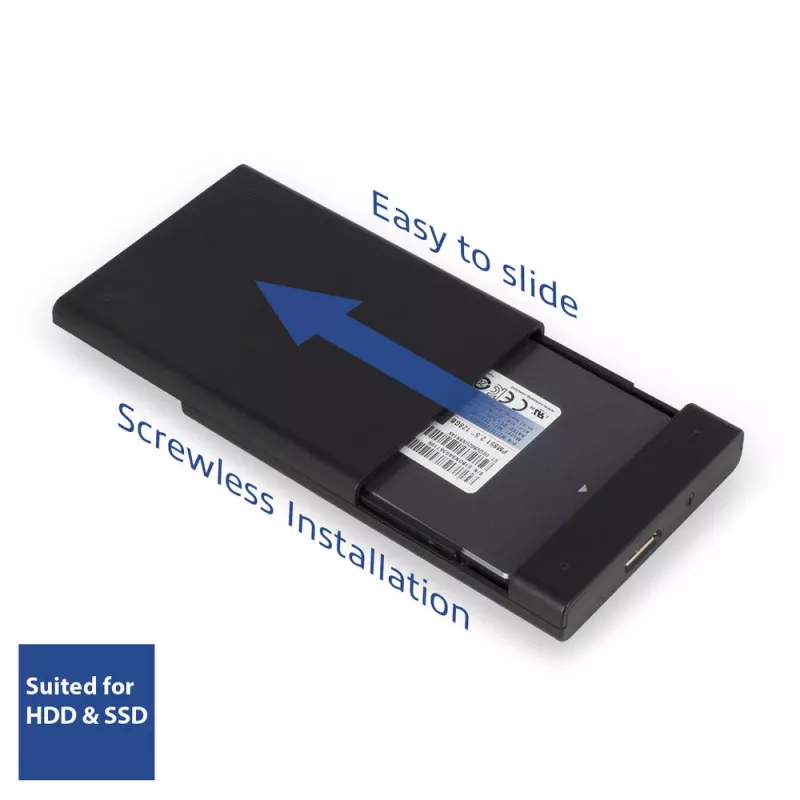 HDD/SSD enclosure ACT 2.5 inch SATA hard drive enclosure screwless USB 3.2 Gen1