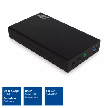 HDD/SSD enclosure ACT AC1405 3.5 inch SATA USB 3.2 Gen1 Black