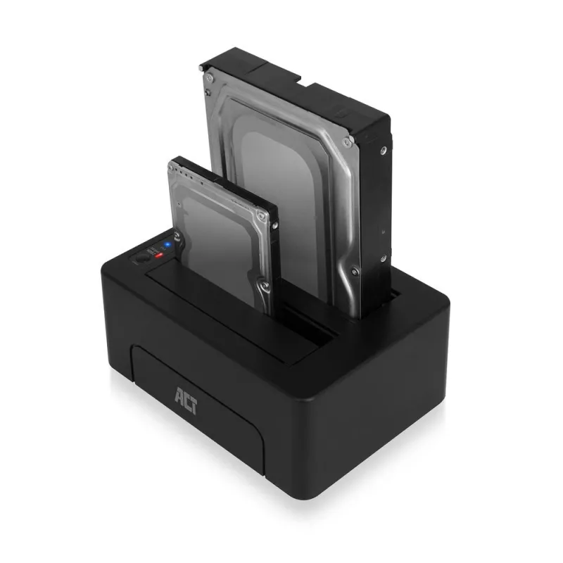ACT 2.5 inch and 3.5 inch SATA dual HDD/SSD docking station, USB 3.2 Gen1