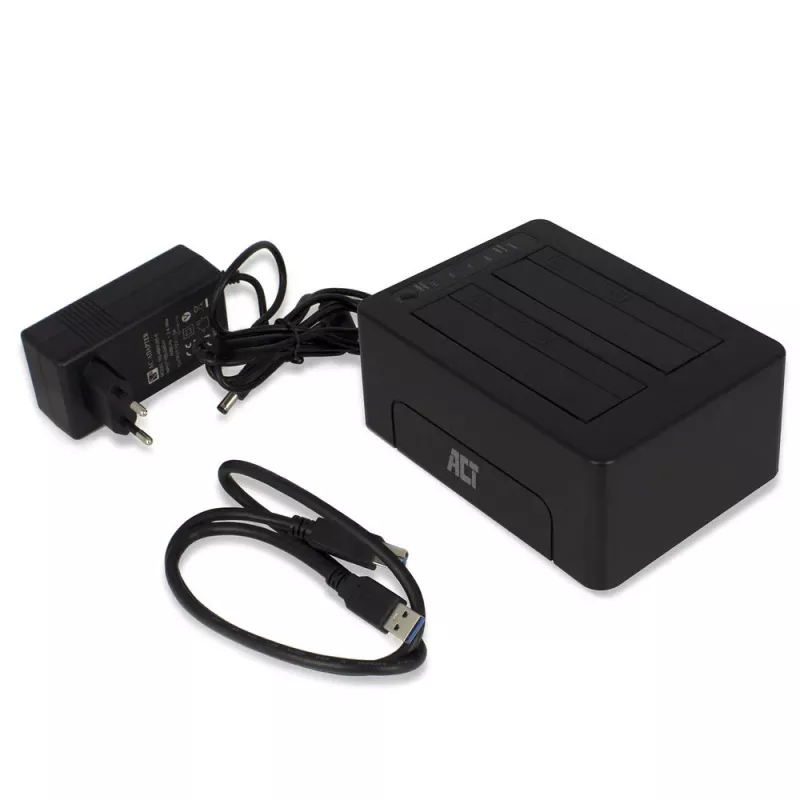 ACT 2.5 inch and 3.5 inch SATA dual HDD/SSD docking station, USB 3.2 Gen1