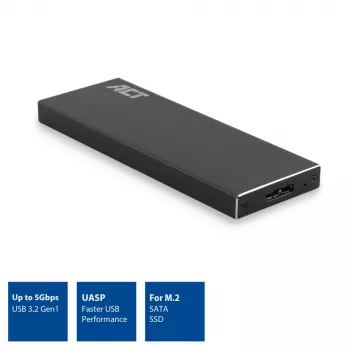 SSD enclosure ACT M.2 USB 3.2 Gen1 Black 5 Gbit/s