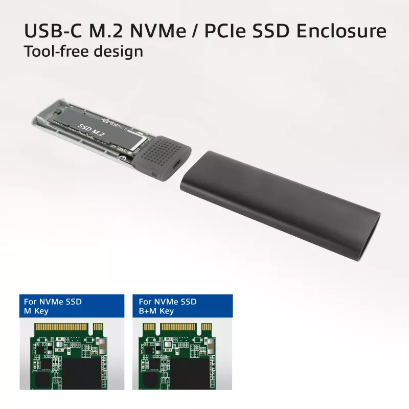 SSD enclosure ACT AC1615 USB-C M.2 NVMe PCIe 10 Gbit/s Black