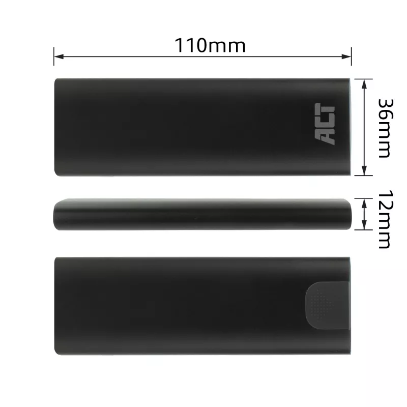 SSD enclosure ACT AC1615 USB-C M.2 NVMe PCIe 10 Gbit/s Black